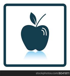 Icon of Apple. Shadow reflection design. Vector illustration.