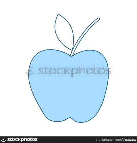 Icon Of Apple. Thin Line With Blue Fill Design. Vector Illustration.