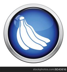 Icon of Banana. Glossy button design. Vector illustration.