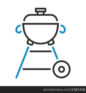 Icon Of Barbecue. Editable Bold Outline With Color Fill Design. Vector Illustration.