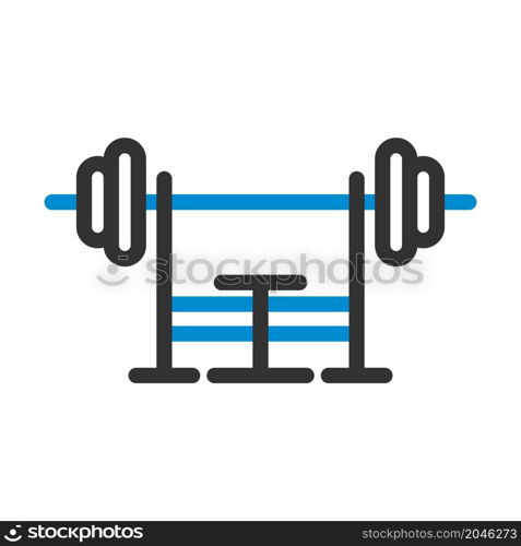 Icon Of Bench With Barbell. Bold outline design with editable stroke width. Vector Illustration.