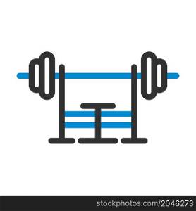 Icon Of Bench With Barbell. Bold outline design with editable stroke width. Vector Illustration.