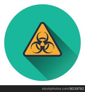 Icon of biohazard. Flat color design. Vector illustration.
