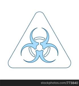 Icon Of Biohazard. Thin Line With Blue Fill Design. Vector Illustration.