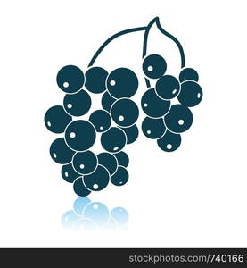 Icon Of Black Currant. Shadow Reflection Design. Vector Illustration.