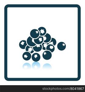 Icon of Blueberry. Shadow reflection design. Vector illustration.