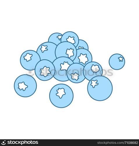 Icon Of Blueberry. Thin Line With Blue Fill Design. Vector Illustration.