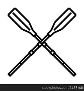 Icon Of Boat Oars. Bold outline design with editable stroke width. Vector Illustration.
