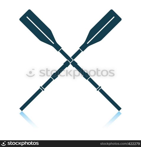 Icon of boat oars. Shadow reflection design. Vector illustration.