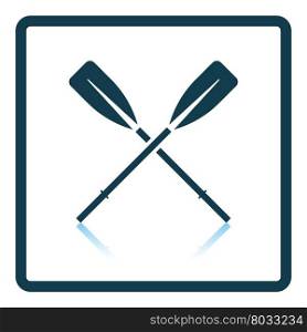 Icon of boat oars. Shadow reflection design. Vector illustration.