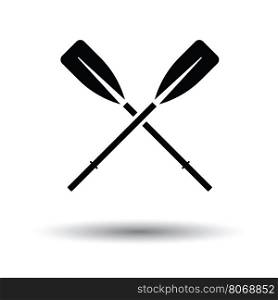 Icon of boat oars. White background with shadow design. Vector illustration.