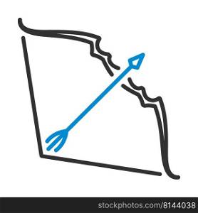 Icon Of Bow And Arrow. Editable Bold Outline With Color Fill Design. Vector Illustration.