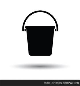 Icon of bucket. White background with shadow design. Vector illustration.