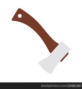 Icon Of Camping Axe. Flat Color Design. Vector Illustration.