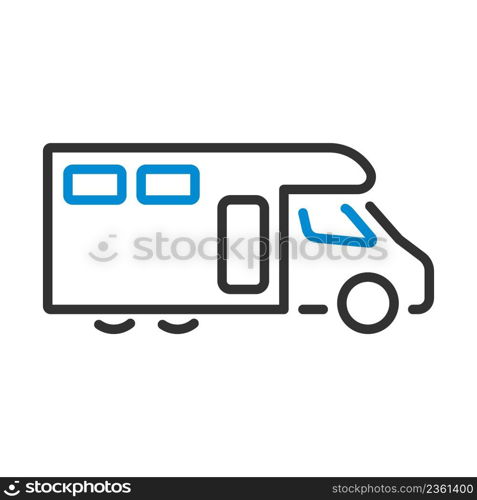 Icon Of Camping Family Caravan Car. Editable Bold Outline With Color Fill Design. Vector Illustration.