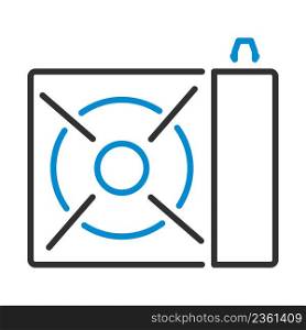 Icon Of Camping Gas Burner Stove. Editable Bold Outline With Color Fill Design. Vector Illustration.