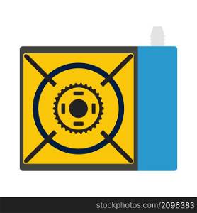 Icon Of Camping Gas Burner Stove. Flat Color Design. Vector Illustration.