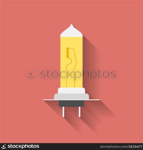 Icon of Car lamp bulb. Flat style