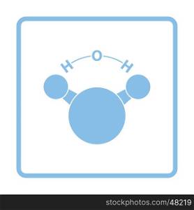 Icon of chemical molecule water. White background with shadow design. Vector illustration.