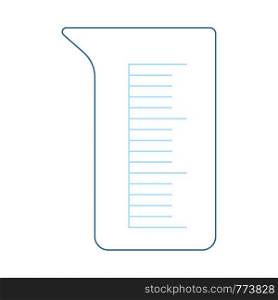 Icon Of Chemistry Beaker. Thin Line With Blue Fill Design. Vector Illustration.
