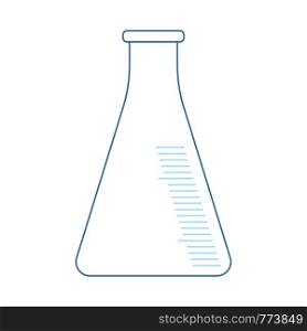 Icon Of Chemistry Cone Flask. Thin Line With Blue Fill Design. Vector Illustration.