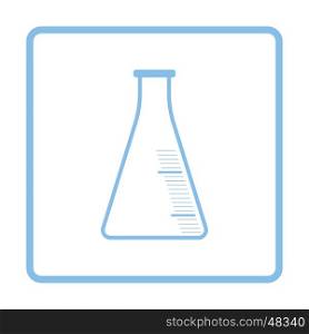 Icon of chemistry cone flask. White background with shadow design. Vector illustration.