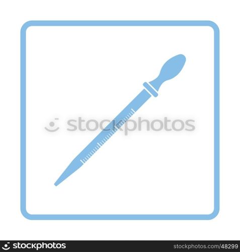 Icon of chemistry dropper. White background with shadow design. Vector illustration.