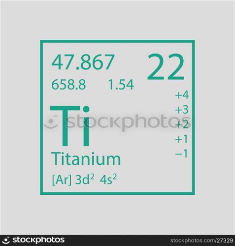 Icon of chemistry element. Gray background with green. Vector illustration.