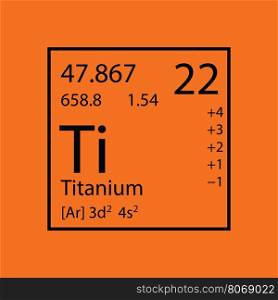 Icon of chemistry element. Orange background with black. Vector illustration.