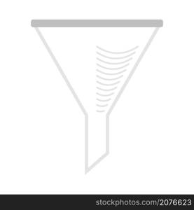 Icon Of Chemistry Filler Cone. Flat Color Design. Vector Illustration.