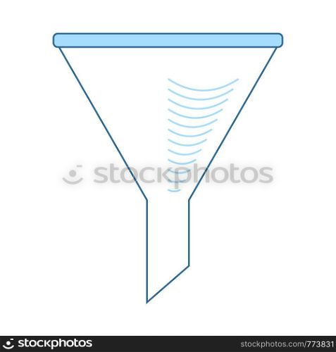 Icon Of Chemistry Filler Cone. Thin Line With Blue Fill Design. Vector Illustration.