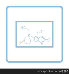 Icon of chemistry formula on classroom blackboard. White background with shadow design. Vector illustration.