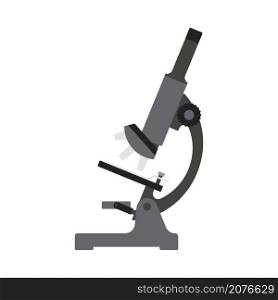 Icon Of Chemistry Microscope. Flat Color Design. Vector Illustration.