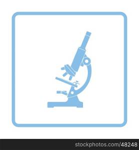 Icon of chemistry microscope. White background with shadow design. Vector illustration.