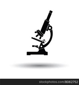 Icon of chemistry microscope. White background with shadow design. Vector illustration.