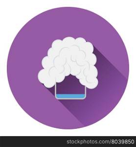 Icon of chemistry reaction in glass. Flat color design. Vector illustration.