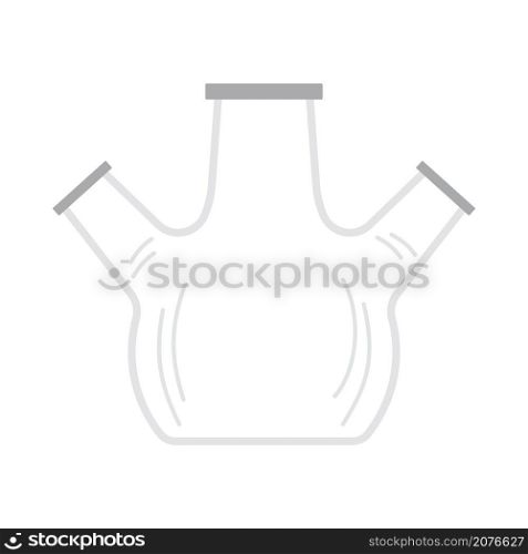 Icon Of Chemistry Round Bottom Flask. Flat Color Design. Vector Illustration.
