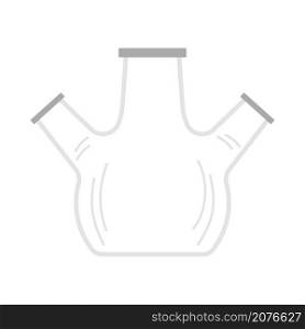 Icon Of Chemistry Round Bottom Flask. Flat Color Design. Vector Illustration.