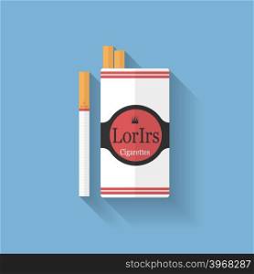 Icon of cigarette pack. Flat style