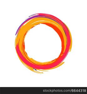 Icon of circle of different colors perfect to be as a frame for titles or other pictures isolated on white background vector illustration. Colorful Icon of Circle on Vector Illustration