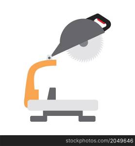 Icon Of Circular End Saw. Flat Color Design. Vector Illustration.