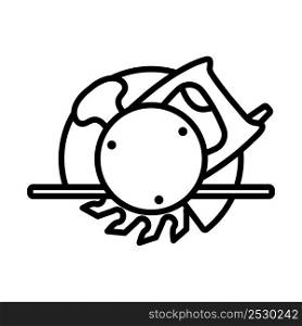 Icon Of Circular Saw. Bold outline design with editable stroke width. Vector Illustration.