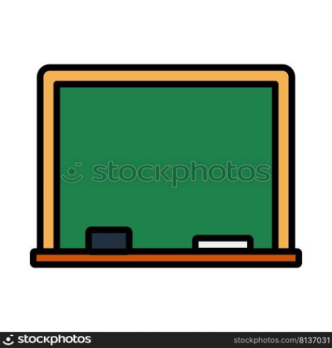 Icon Of Classroom Blackboard. Editable Bold Outline With Color Fill Design. Vector Illustration.