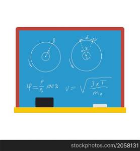 Icon Of Classroom Blackboard. Flat Color Design. Vector Illustration.