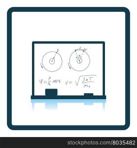 Icon of Classroom blackboard. Shadow reflection design. Vector illustration.