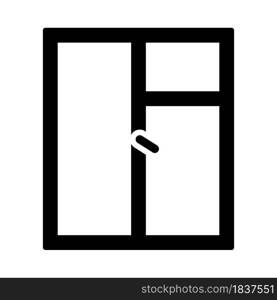 Icon Of Closed Window Frame. Black Stencil Design. Vector Illustration.