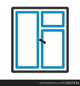 Icon Of Closed Window Frame. Editable Bold Outline With Color Fill Design. Vector Illustration.