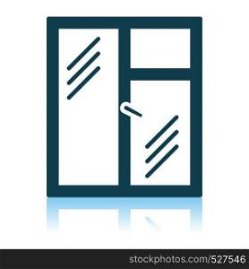 Icon Of Closed Window Frame. Shadow Reflection Design. Vector Illustration.
