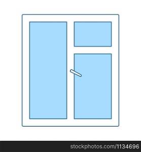 Icon Of Closed Window Frame. Thin Line With Blue Fill Design. Vector Illustration.