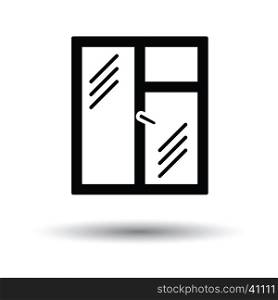 Icon of closed window frame. White background with shadow design. Vector illustration.